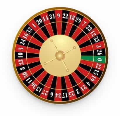 A European roulette wheel with one zero pocket.