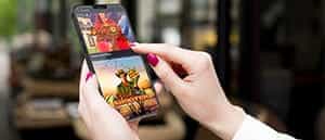 Casino mobile app in action.