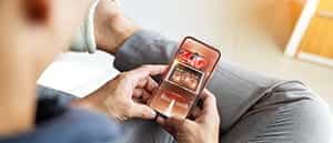 Casino mobile app in action.