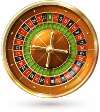 A standard roulette wheel with only one green zero pocket and red and black numbers ranging from 1-36.