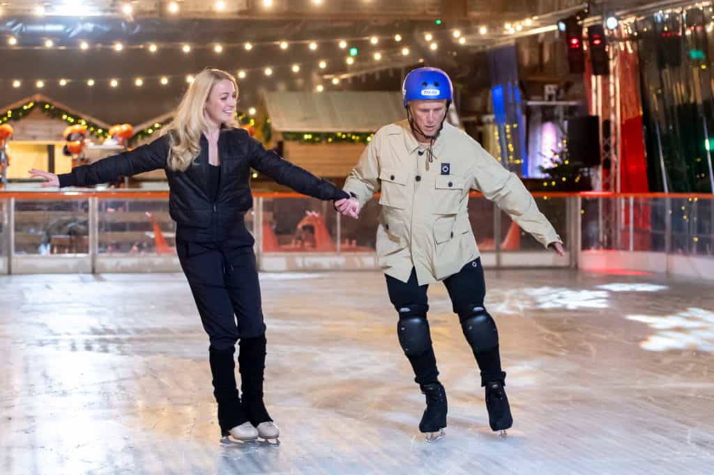 Bez and partner Angela Egan rehearsing for Dancing on Ice.