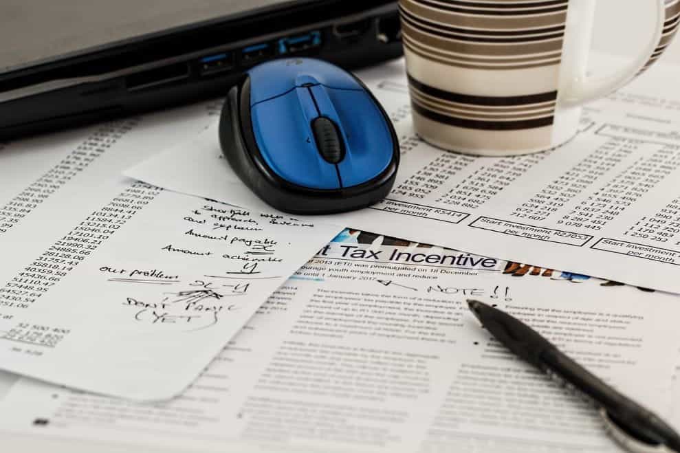 Tax revenue papers.