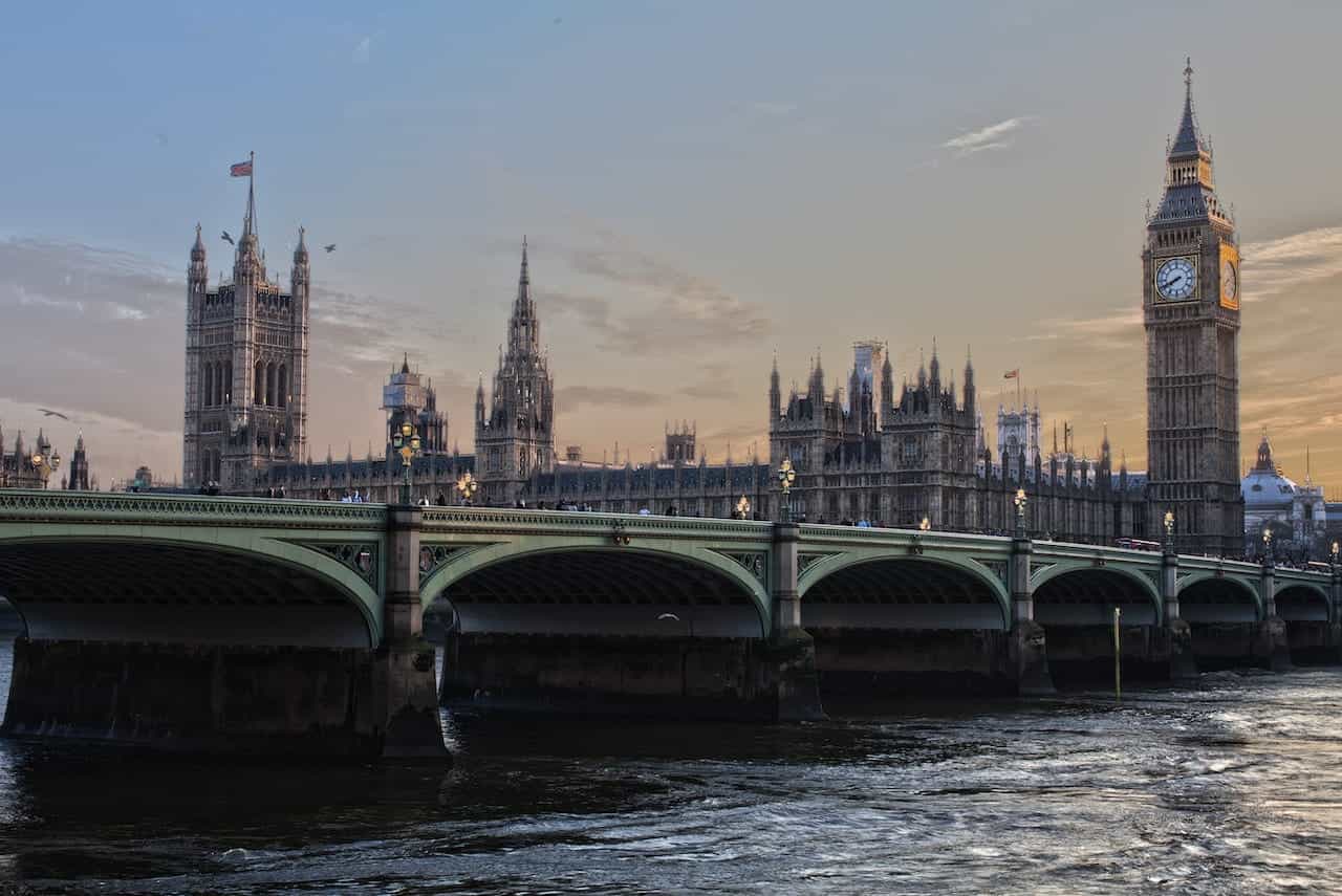 The Houses of Parliament in London.